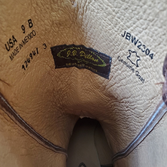 J.B. Dillon Western Cowgiel Boots Sz 9 B Brown - Picture 8 of 8